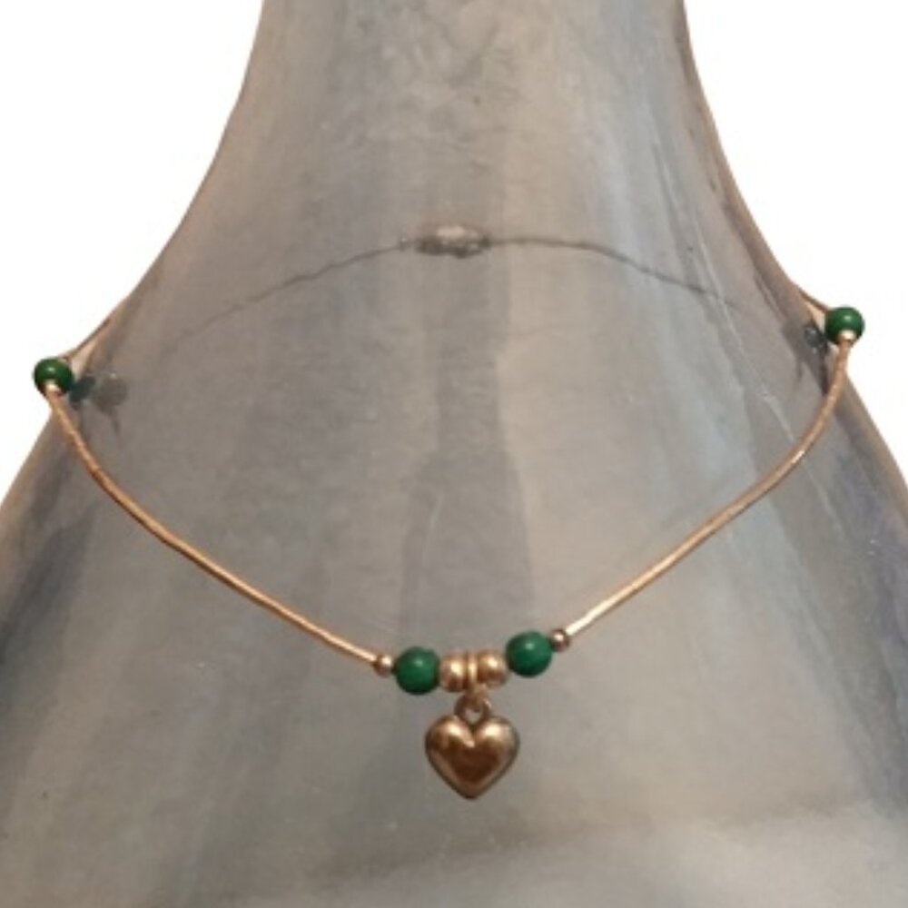 Heart + Beads Anklet